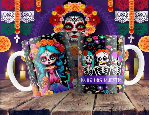 vectores plantilas CATRINA,DÍA DE MUERTOS,HALLOWEEN,